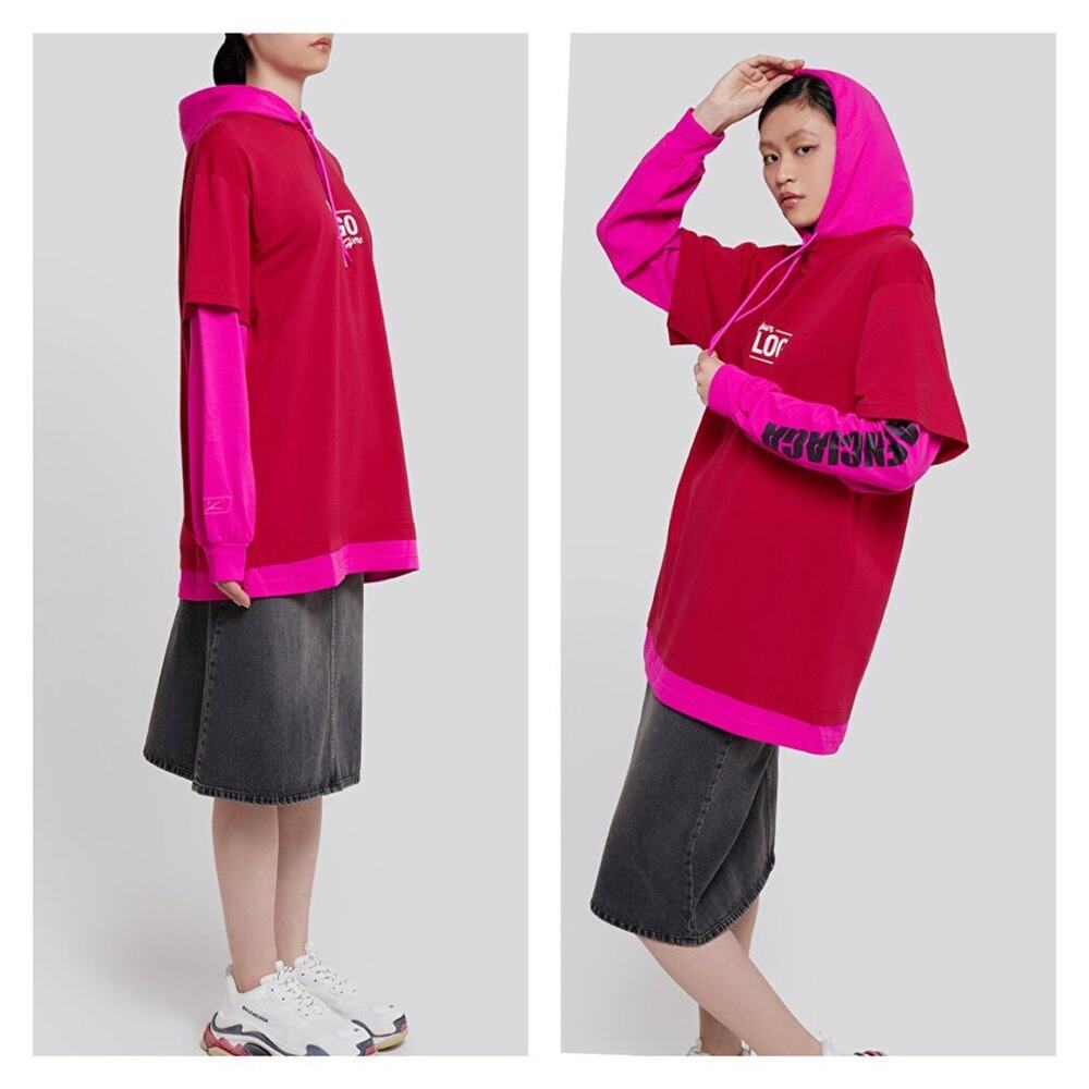 Balenciaga Your Logo Here Oversized Hooded Sweater in Raspberry Medium  NWT